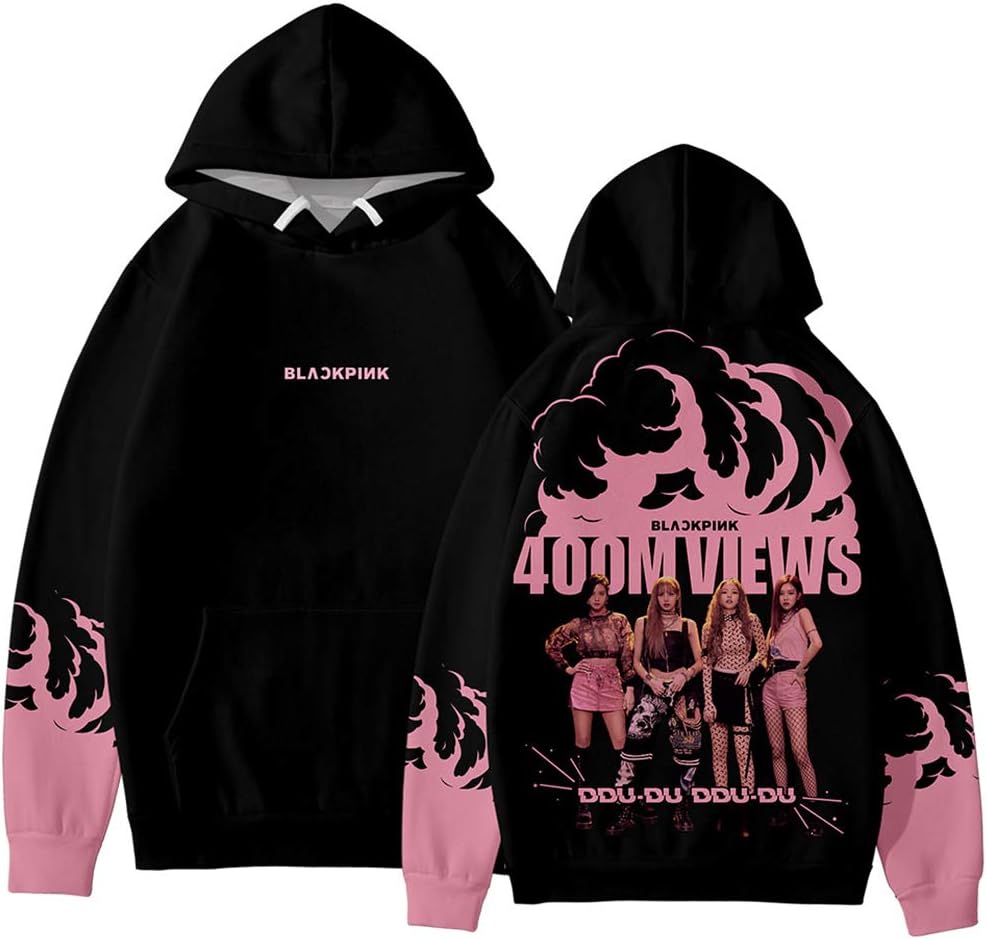Xsayjia Blackpink Korean Women's Combination 3D Digital Printing Hooded Sweater Men and Women Blackpink Hoodie Kpop Hip Hop Sweatshirt