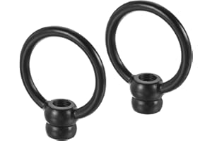 MECCANIXITY Eye Nut 15kg Max Load 51x59mm M10 Thread Ring Shape Female Loop for Hanging Lamp Chandelier, Black Pack of 2