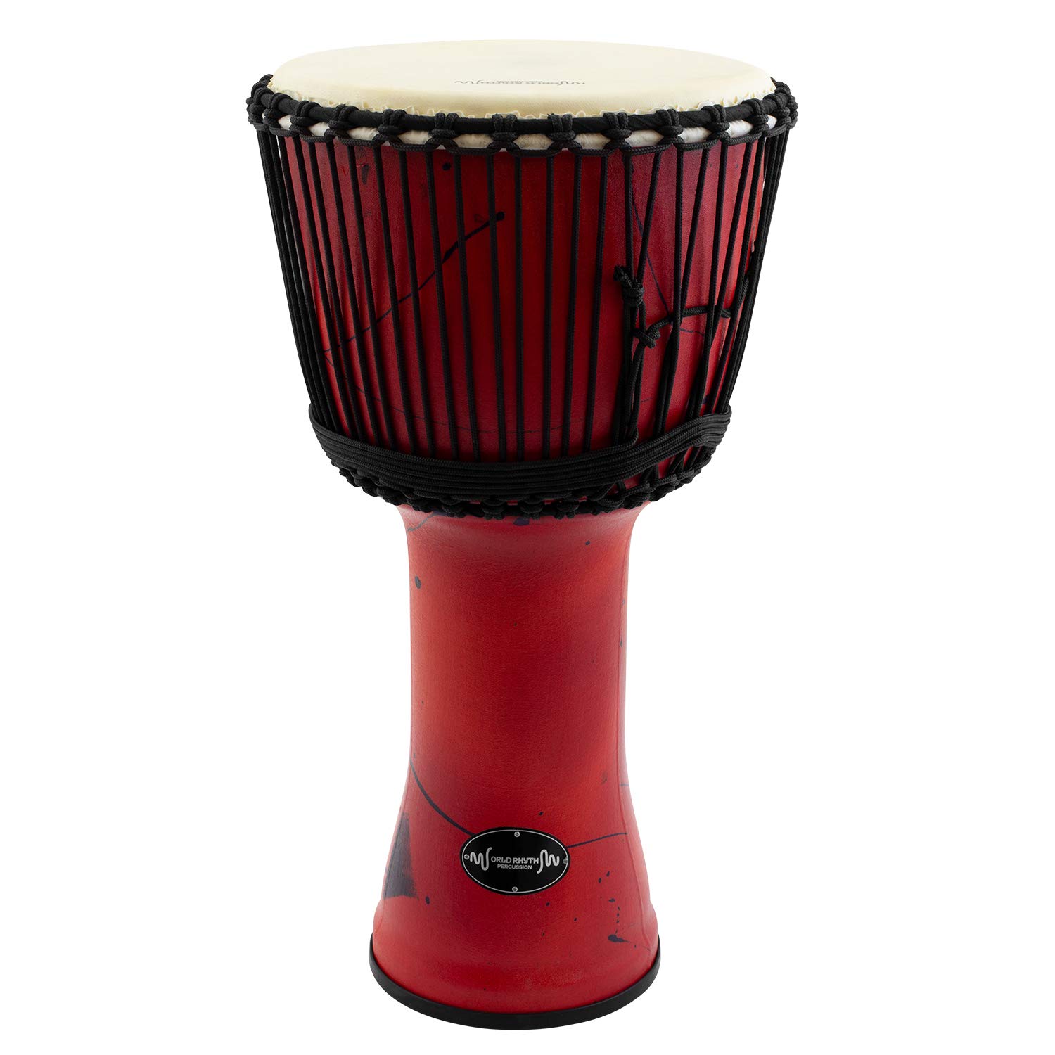 World Rhythm 11 Inch Rope Tuned Djembe Drum – Red African Synthetic Hand Drum