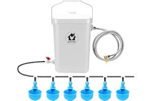 GIFANK Automatic Chicken Waterer Float Controlled, 3 Gallons Poultry Waterer Dispenser with Hose Attachment, Poultry Automatic Drinking Accessories for Chicks, Duck, Goose, Turkey