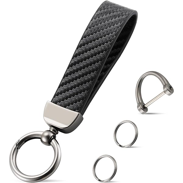 Amazon.com: Bagentry Black Leather Car Keychain, Universal Key Fob