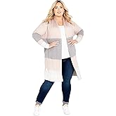 Avenue Womens Keelyn Colorblock Cardigan