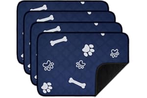 RIOUSSI Washable Pee Pads for Dogs, Reusable, Absorbent, Leakproof, Non Slip Pet Puppy Pads for Potty Training. Blue, 20x28 I
