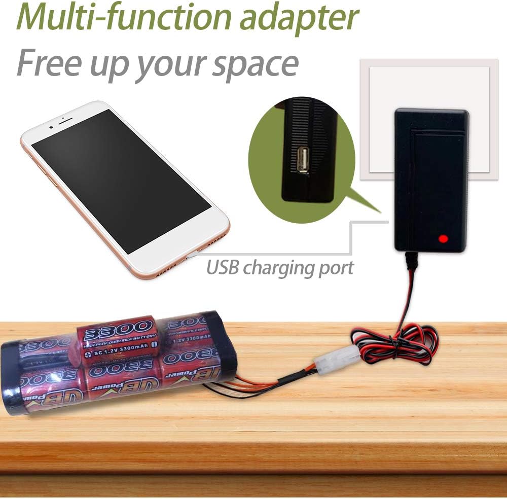 Sourcingpower RC Battery Charger for 3-8s Nimh/Nicd Battery Packs 3.6‐9.6V with traxxas Mini Tamiya Crocodile Clip Adapter Hobbies, RC Car, Boat,Truck, RC Airsoft,USB: Toys & Games