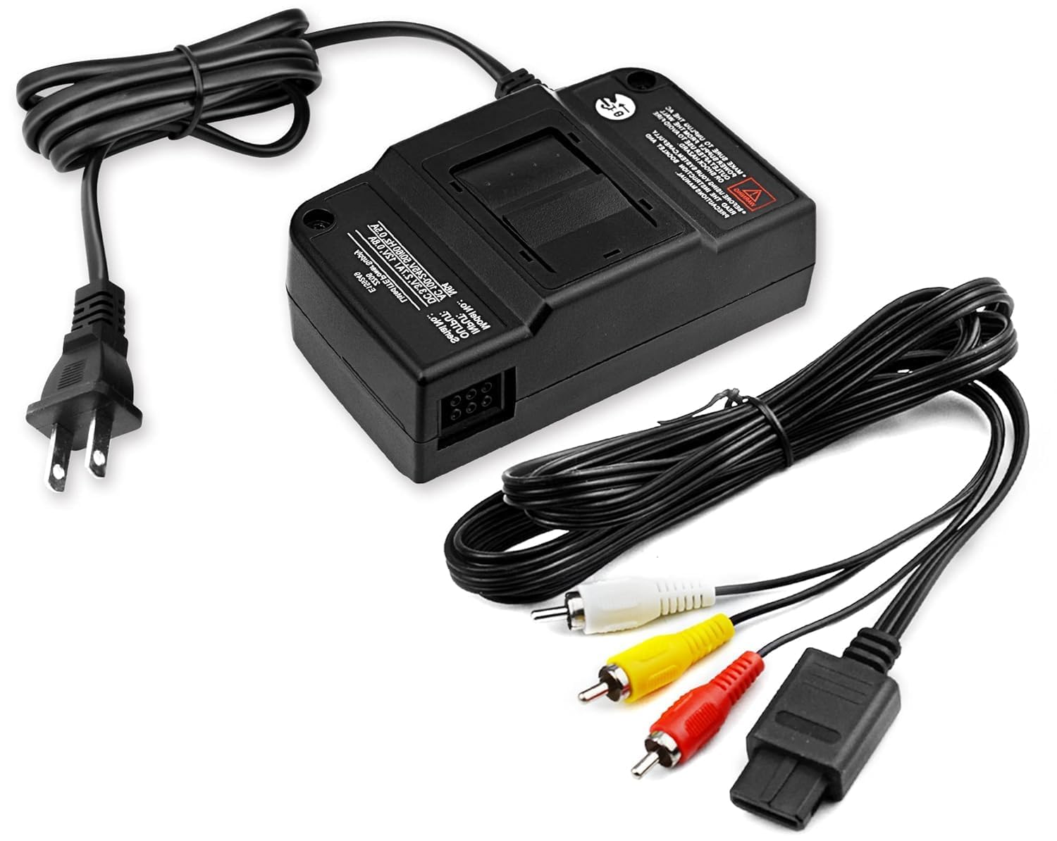N64 Power Supply and Cable N64 AV Cable, N64 Power Supply, AV Composite Cable Video Cord & Replacement AC Adapter Set