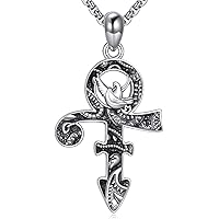 HUKKUN Prince Symbol Necklace Sterling Silver Prince