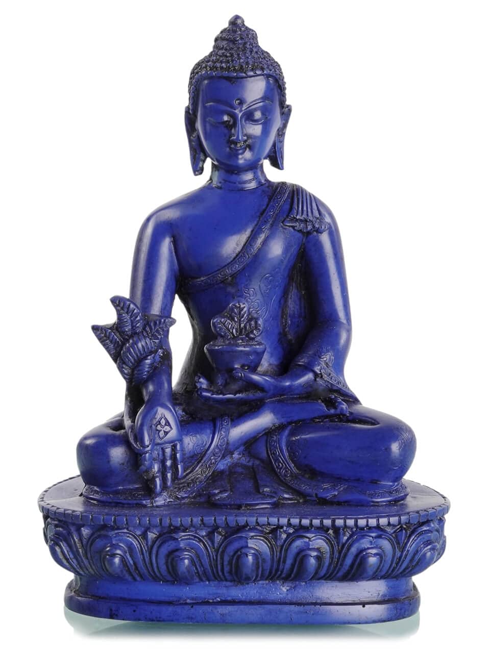 BUDDHAFIGUREN Buddha Statue Medicine Buddha 13 cm - Blue - Resin