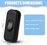 AXFEE 6A DP Inline Switch Torpedo Design 250V 2/3 Core Black view 2