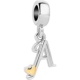 LSxAB Letter Initial Charm Compatible with Pandora Charms Bracelets for Women Personalized Initial Jewelry Gifts