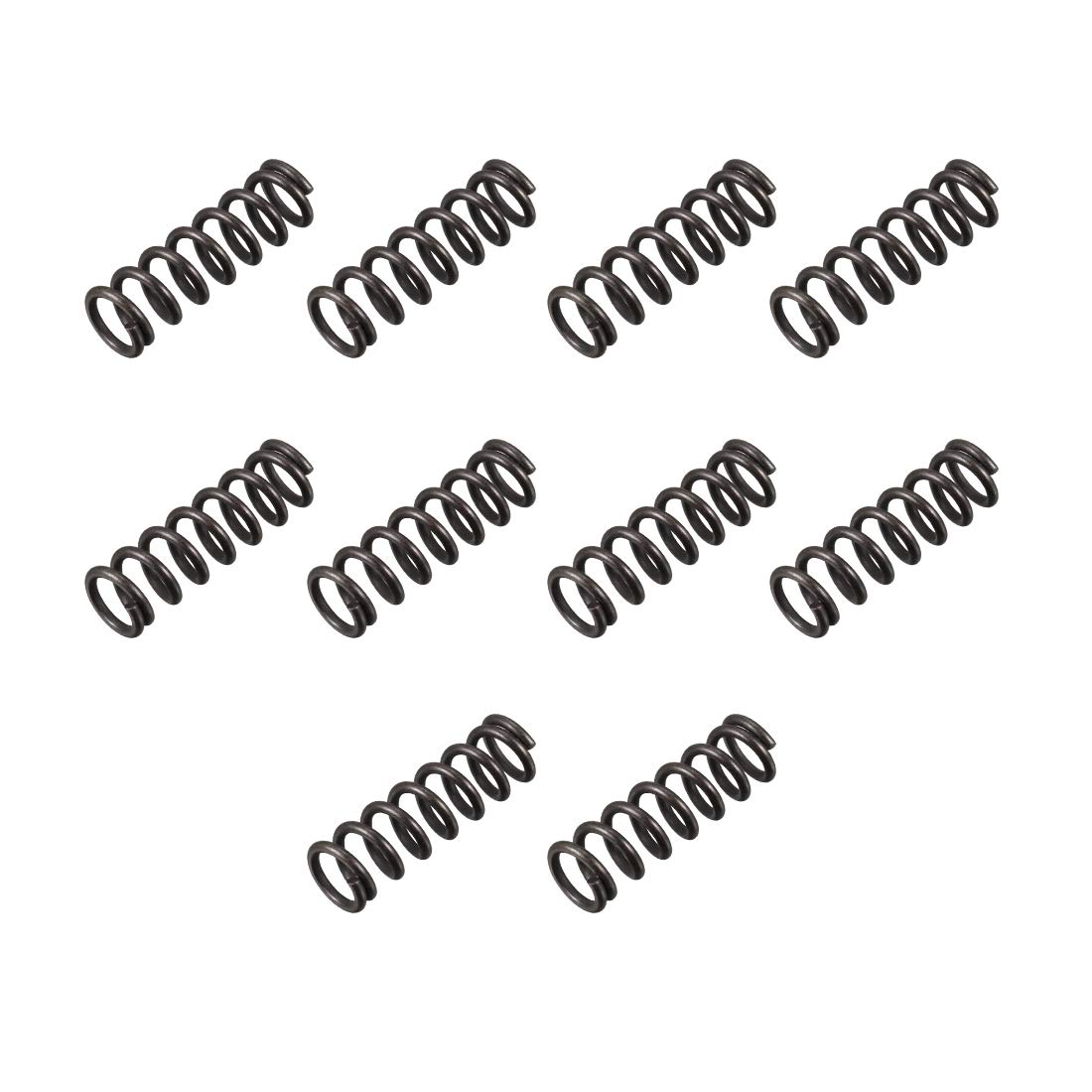 sourcingmap Compression Spring - 1.2mm Wire Dia , 8mm OD , 25mm Free Length Spring Steel Extension Spring,Black,10Pcs