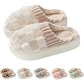 VTTDB Checkered Slipper House Slippers for Women Men Plush Warm Fuzzy Slippers Flyffy Bedroom Shoes Indoor Slip On