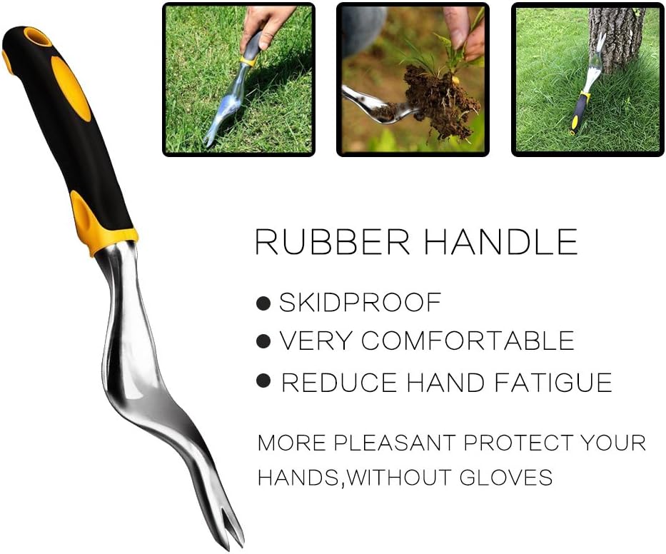 Qi Mei Garden Weeding Removal Cutter Tools Weed Puller Dandelion Digger Puller Weeding Tools Best Tool for Garden Lawn Yard(Yellow) : Garden & Outdoor