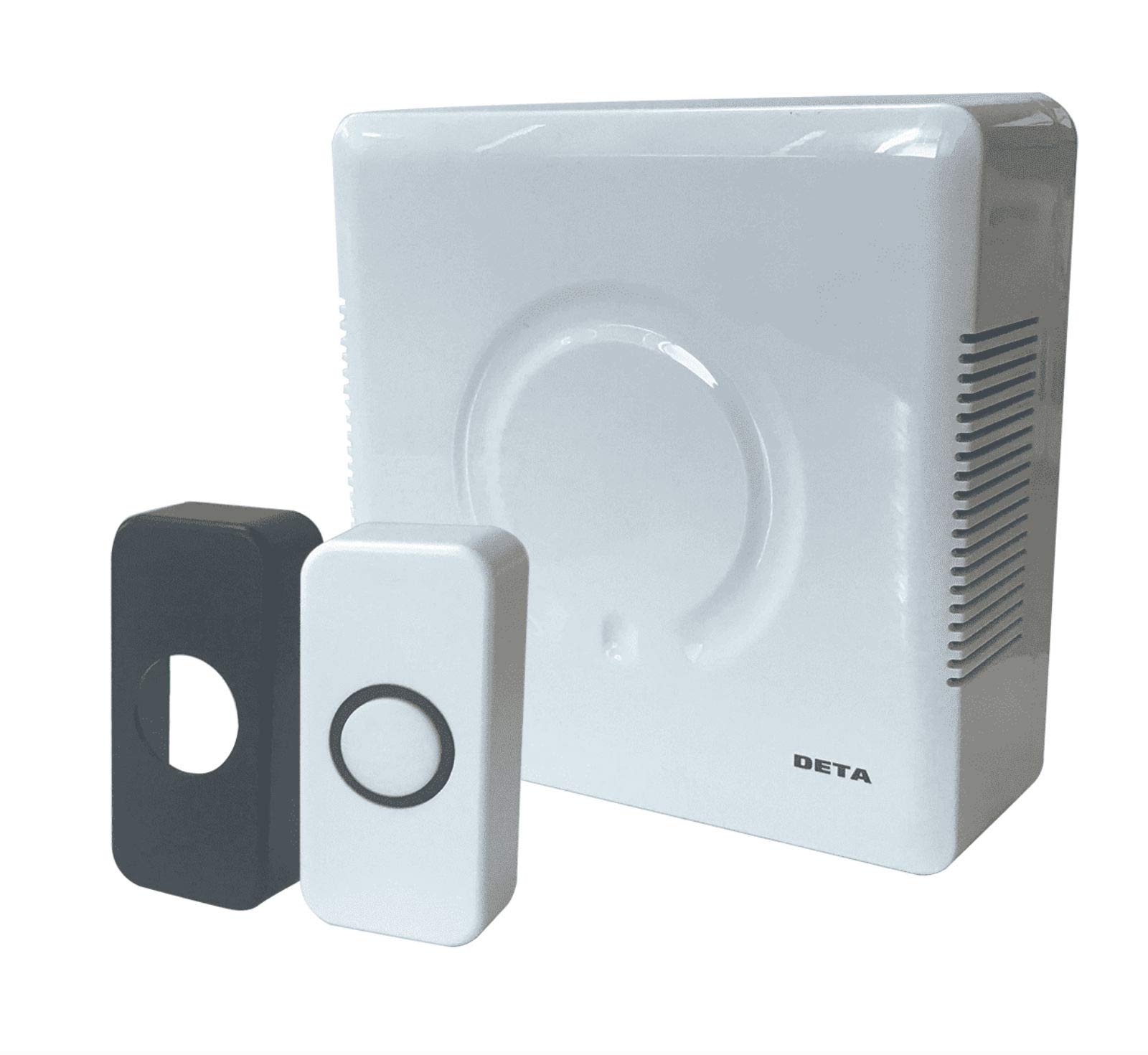 Deta C3504 Mains Voltage Door Chime with Built in Transformer Black/White Push
