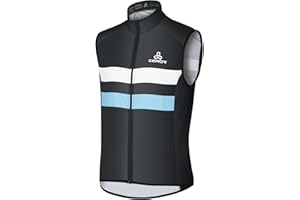 CEROTIPOLAR Men's Cycling Vest with 3 Reflective Tape Cargo Pockets, Micro Softshell Windproof Bike Vest