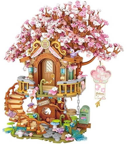 YKToyz Cherry Blossom Tree Building Set, Chinese Architecture