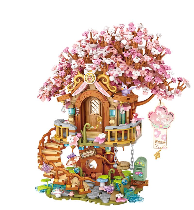 Photo 1 of ***MISSING PARTS***
LUOGFYNI Mini Bricks Japanese Sakura Tree House Building Set, Cherry Blossom Tree Creative Architecture, Home Decor or Idea Gifts for Adults and Kids, Mini Particles 1149 PCS -1381