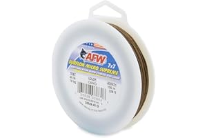 AFW American Fishing Wire Surflon Micro Supreme Nylon Coated 7x7 Stainless Steel Leader Wire - Knottable Wire Leaders for Fishing Saltwater, Fly Fishing, 13lb Test - 90lb Test, Bright, Black & Camo Colors