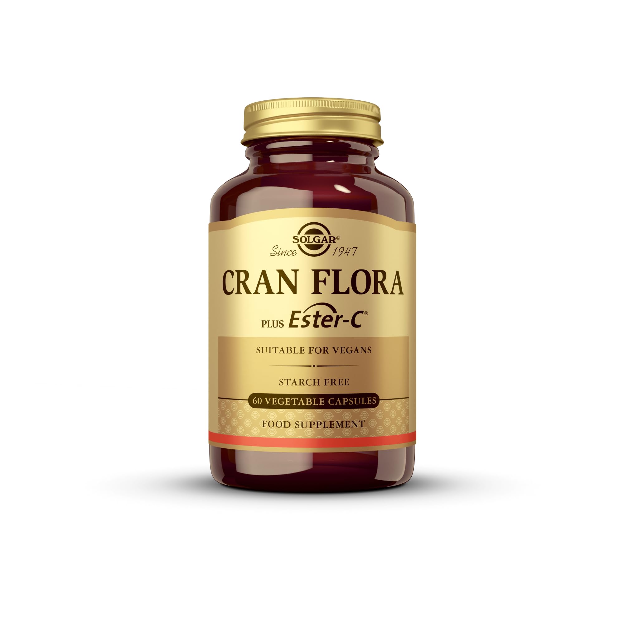 Solgar Cran Flora Cranberry Vegetable Capsules - Pack of 60 - Immune Support - Fights Free Radicals - Reduces Tiredness and Fatigue - Vegan and Gluten-Free