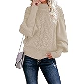 Scapodo 2025 Womens Turtleneck Line Knit Sweater Oversized Long Sleeve Pullover Cozy Fall Fashion Casual Loose Cozy