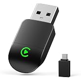 Wireless CarPlay Adapter for iPhone - Convert Wired to Wireless, Mini USB Design, Plug &amp; Play - Compatible with Cars with Apple CarPlay - Includes USB-C Cable - Fast Connection, No Latency (Black)
