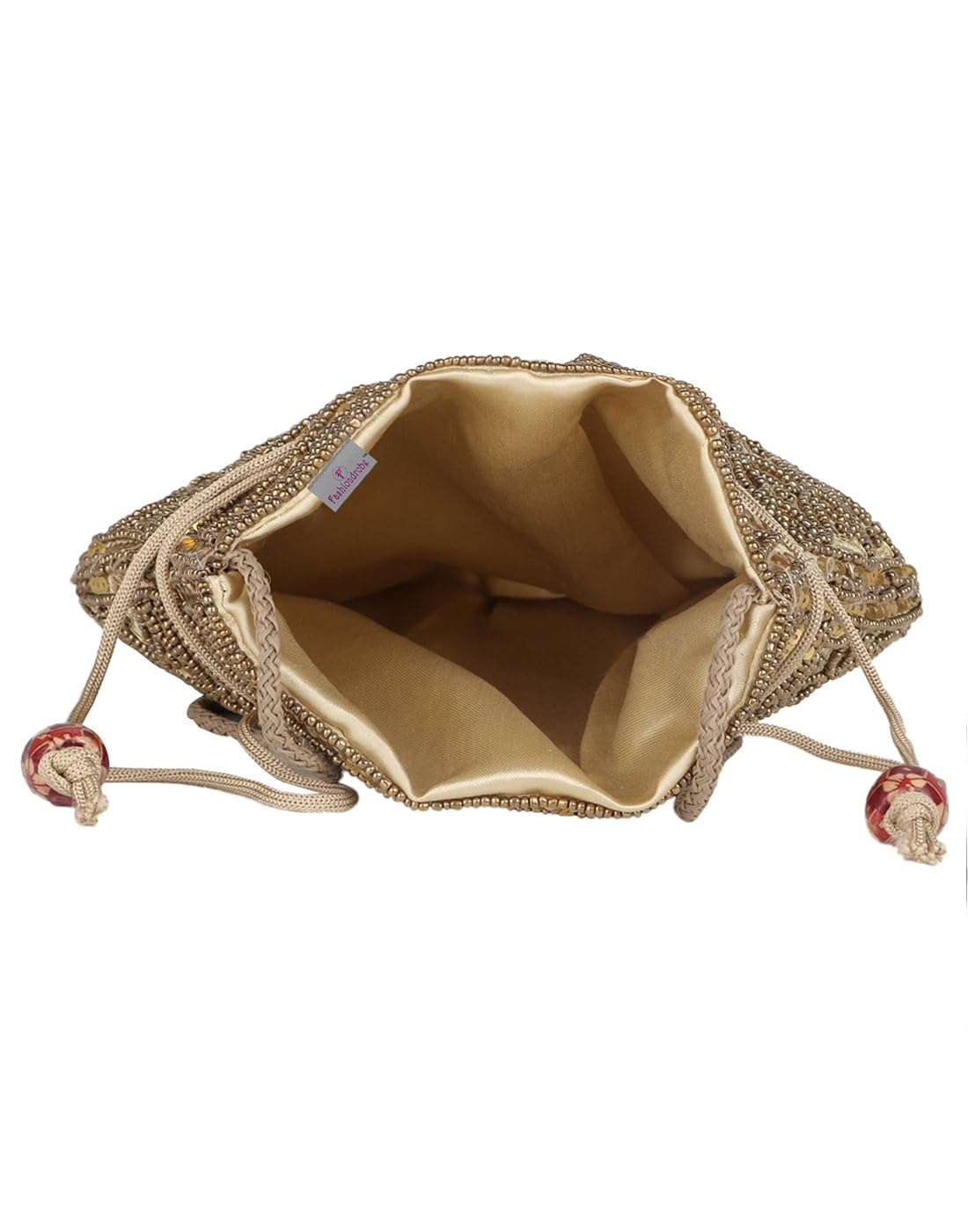 fashiondrobe women's broad potli (golden)(fdbp003)