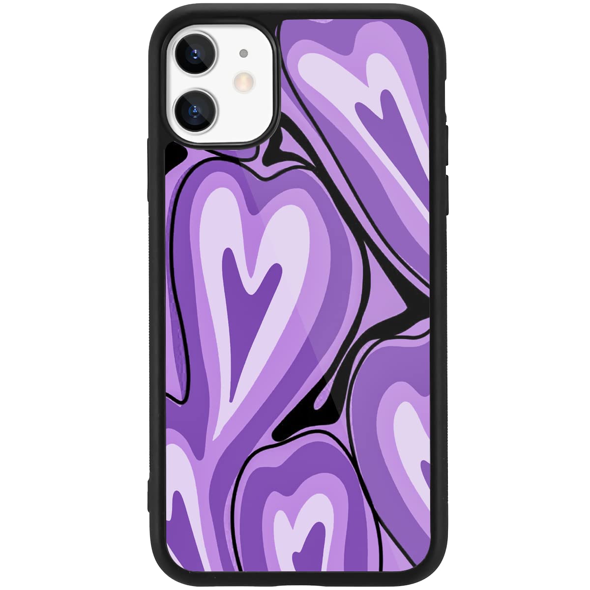 MAYCARI Slim Protective Phone Case for iPhone 12 mini, Aesthetic Love Heart-D Print Design, Soft TPU Hard Back Shockproof Anti-Scratch Protective Cover Case for iPhone 12 mini — image 1