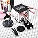 Makeup Brush Cleaner and Dryer Machine Upgraded Design, MILIMI Dual Speed Level Anti-skid Handle Automatic Electric Spinning Tool in 360 Rotation with 8 Rubber Holders（black）