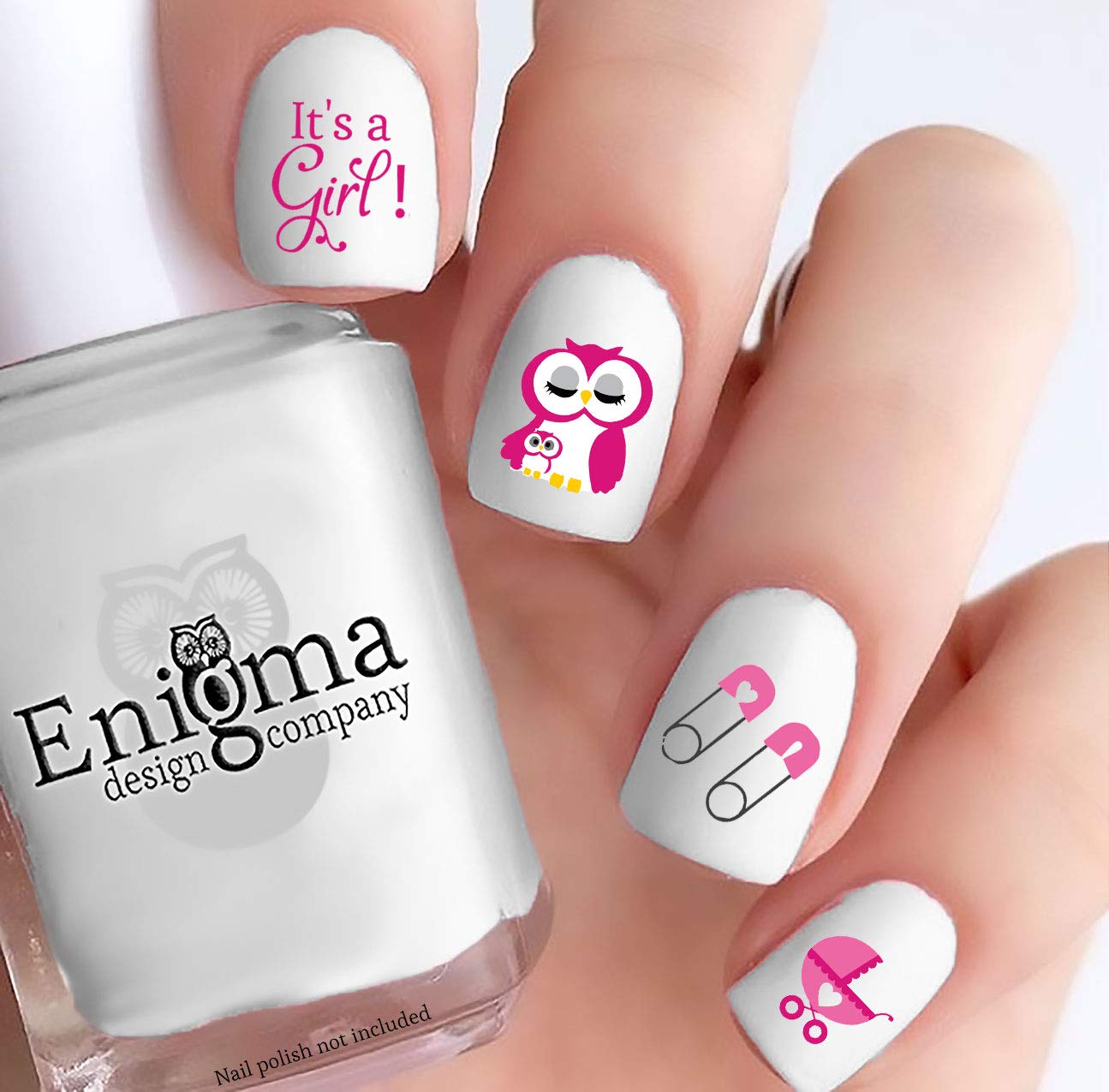 Amazon Com Baby Shower It S A Girl Nail Decals Clear Vinyl Peel