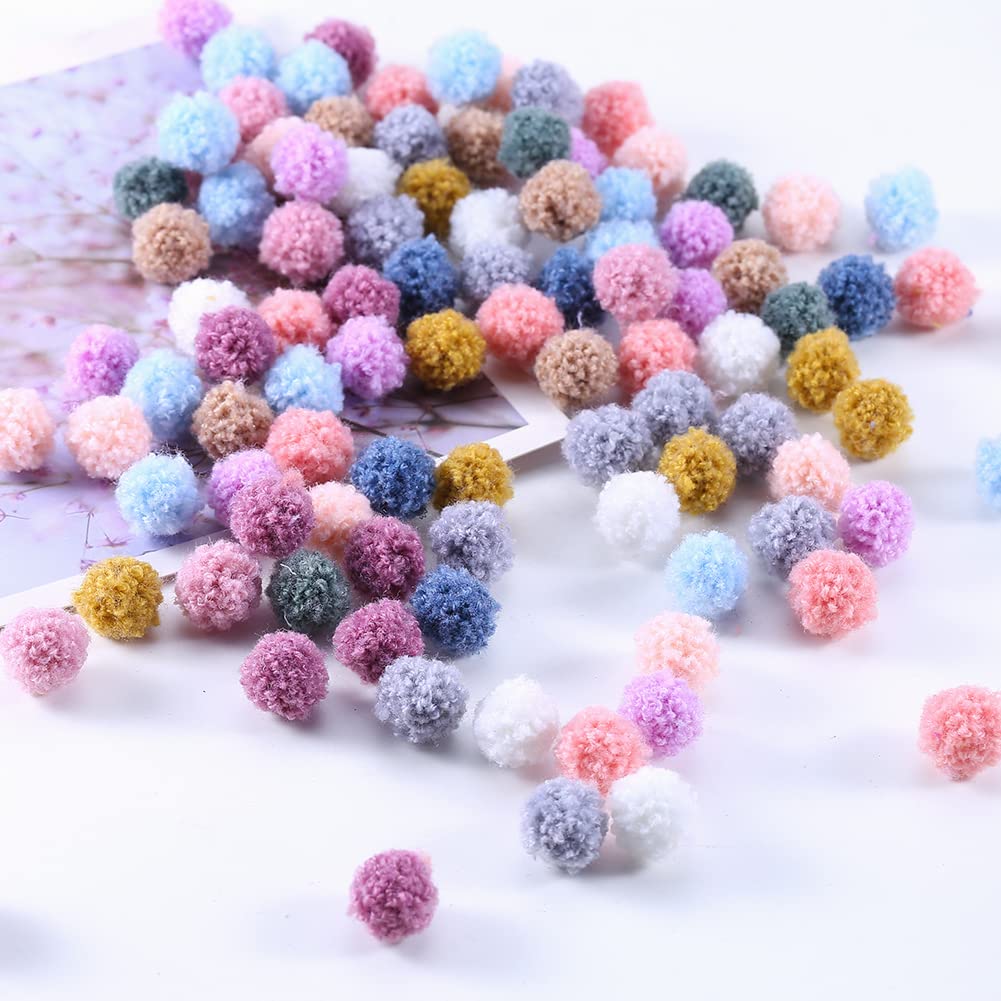 ToBeIT Pompoms 100 Pieces Colourful Pompoms Balls Fluffy Plush Balls Pom Pom Set for Crafts DIY Creative Crafts (A-1.5 cm)