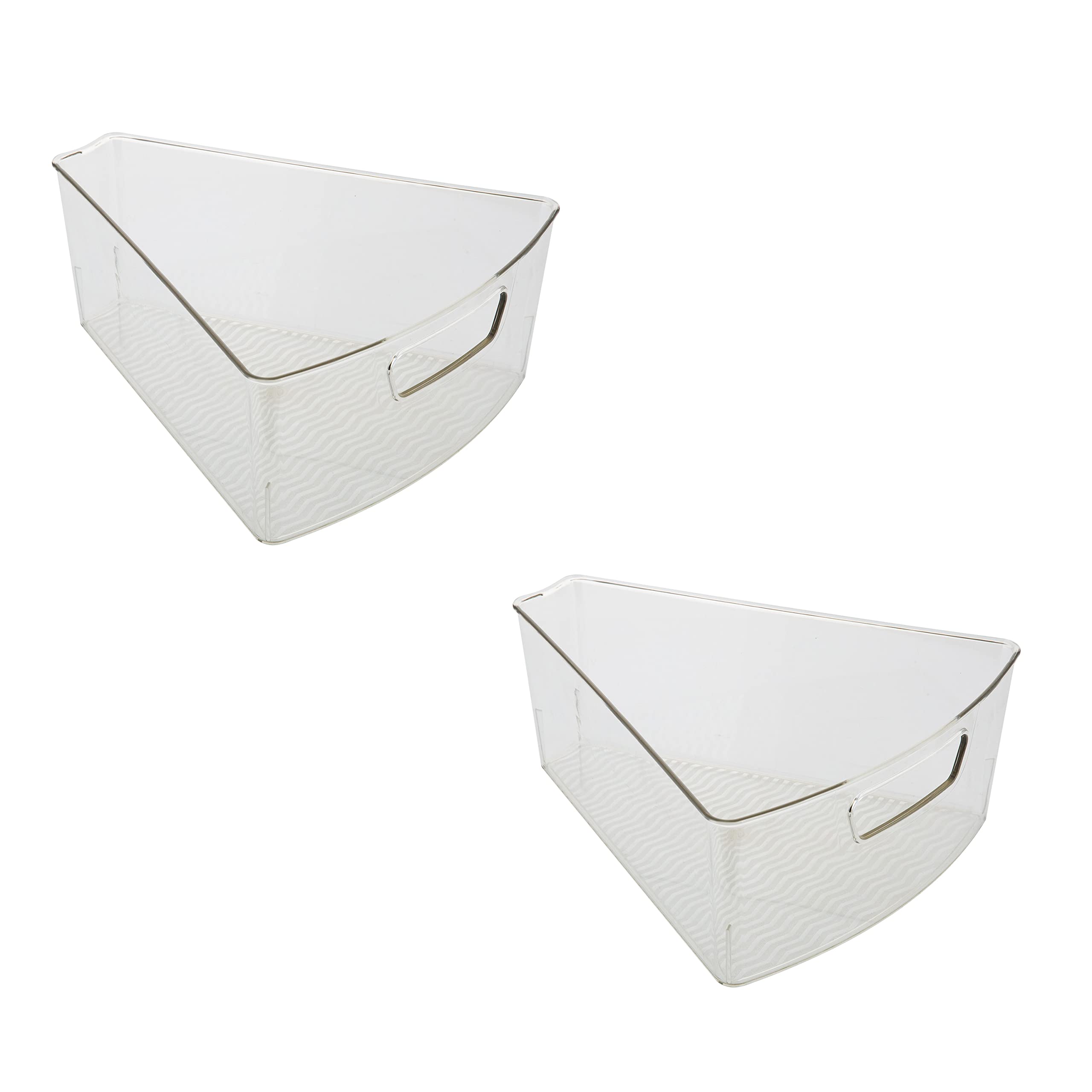 Photo 1 of Kitchen Details 2 Pack Lazy Susan Bin | Triangular Pantry Organizer | Corner Cabinet | Handle | Spice Jars | Cans | Clear