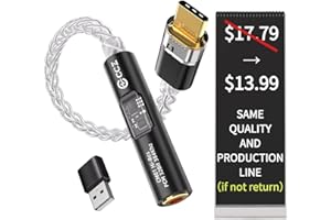 2026 Latest USB C DAC Audio Adapter with Headphone Amplifier, USB C to 3.5mm Audio Adapter for Wired Headphones, Hi-Res Type 