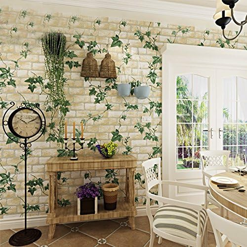 Vanme Balkon Flur Wall Eastern Mediterraner Rattan Backstein Tapete Das Esszimmer Wohnzimmer Tv An Der Wand Im Hintergrund Pvc Tapeten Gelb Amazon De Baumarkt