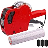 MX-5500 8 Digits Price tag Gun with 5000 Sticker Labels, Pricing Gun Kit for Office, Retail Shop, Grocery Store (A/Red)