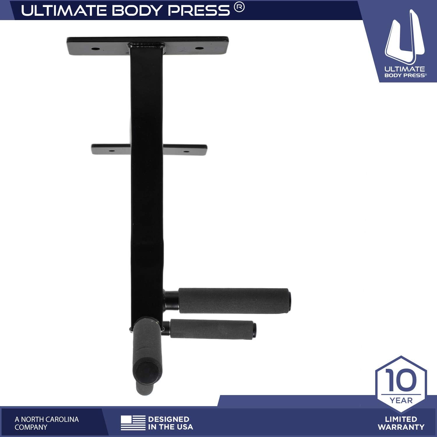 Ultimate Body Press Ceiling Mounted Pull Up Bar with Patented Reversible Risers for 16 and 24 Inch Joists : Sports & Outdoors