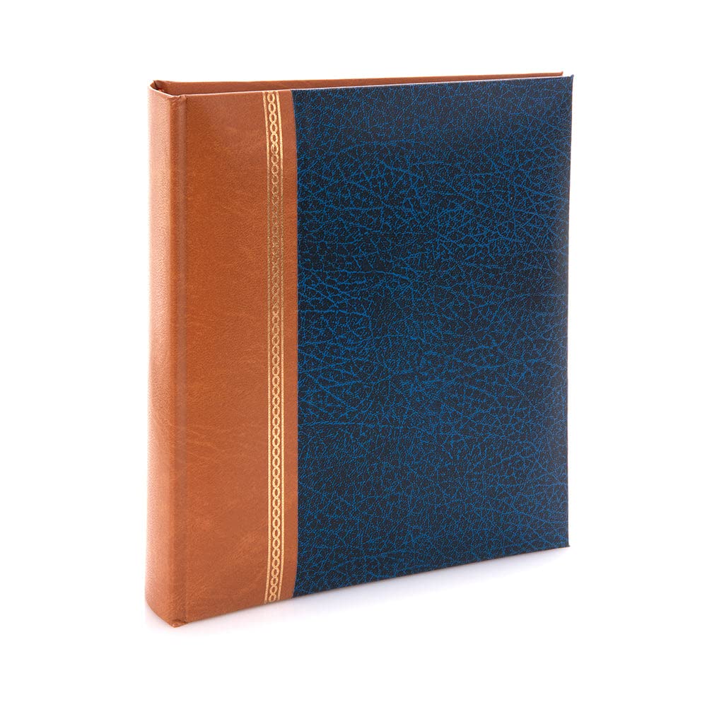 Kenro Grace Classic Photo Album for 200 Photos 6x4 / 10x15cm Navy Blue Faux Leather Slip-In Pages and Memo Space - KD101UE