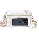 HIGH FIT Clear Crossbody Bag Stadium Approved Clear Purse - Transparent Messenger Bag with Front Pocket