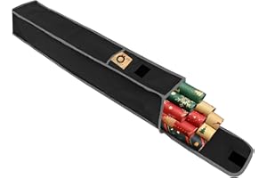 OUTTDID Wrapping Paper Storage Bag 31", Gift Wrapping Paper Organizer Storage Containers with Pocket for Crafts Poster Tools, Christmas Wrap Paper Holder fits for 9 Standard Rolls, Black