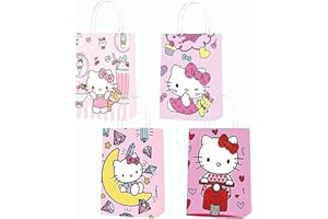 anyilon 16 Pcs Cartoon Birthday Party Favor Bags, Cute Paper Gift Bags, Birthday Party Candy Snack Bag