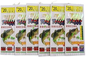 ANNIBBY Sabiki Rigs Lures Bait Rigs, Glow Fishing Beads High Carbon Hooks for Freshwater/Saltwater