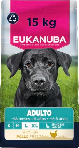 , alimento seco para Perros con Pollo Fresco para Razas Grandes - Alimento seco Premium para Perros Adultos, 15 kg