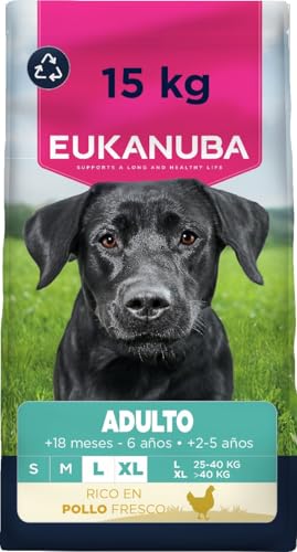 , alimento seco para Perros con Pollo Fresco para Razas Grandes - Alimento seco Premium para Perros Adultos, 15 kg