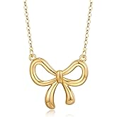 MUYAN Gold Bow Necklace for Women Boho Bowknot Pendant Necklace Fashion Bow Jewelry Gift