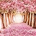 SJOLOON 10x10ft Spring Photography Backdrop Pink Flower Tree Photo Backdrop Cherry Blossoms Street Vinyl Backdrop CP Photography Background Prop 8461