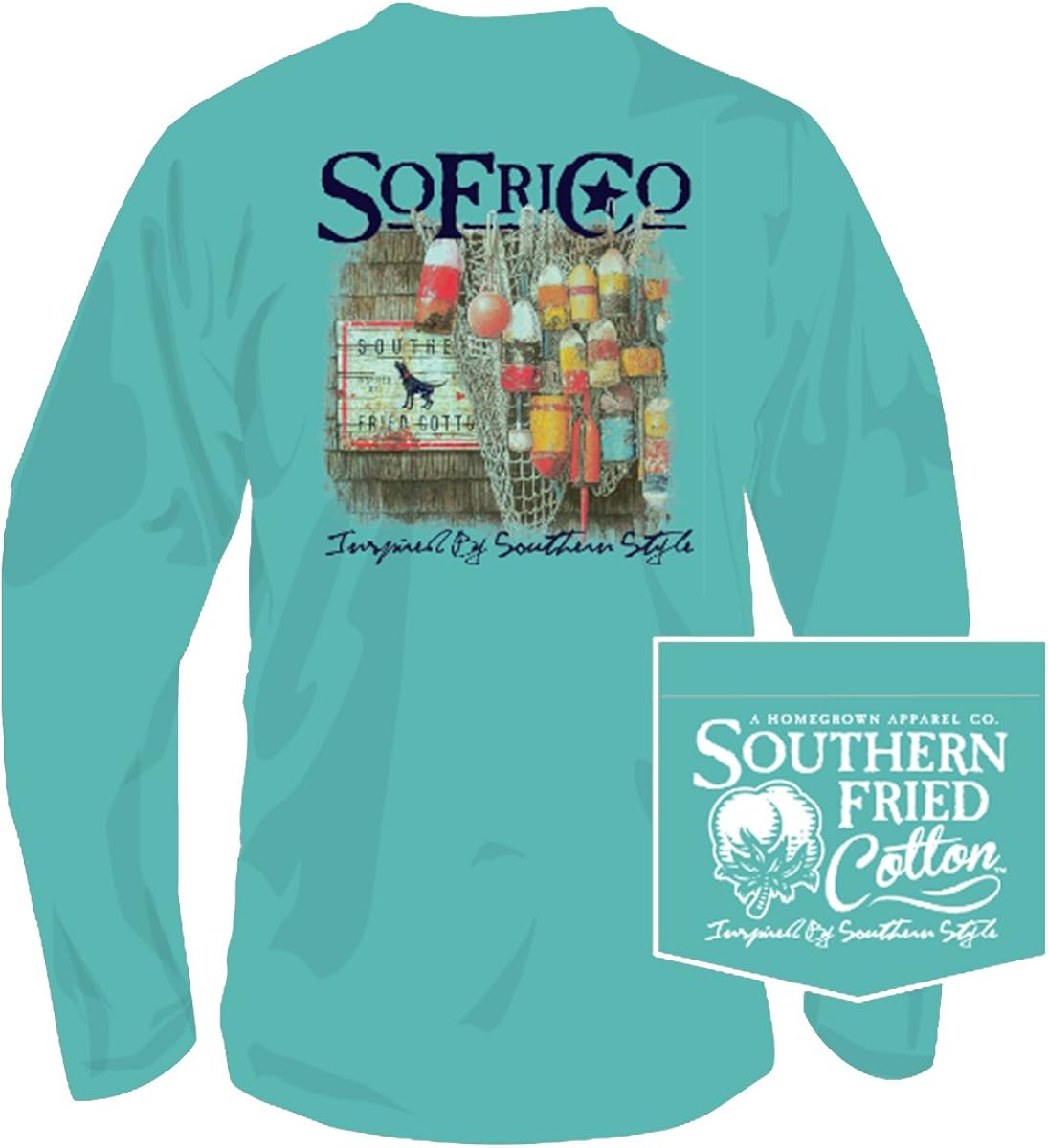 Southern Fried Cotton It's A Shore Thing Long Sleeve TshirtChalky