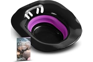 Fivona Foldable Sitz Bath Yoni Steam Seat for V Steaming and Sitz Bath Soaking - Special Black Line Over the Toilet Home Perineal Spa for Postpartum and Hemorrhoids Care