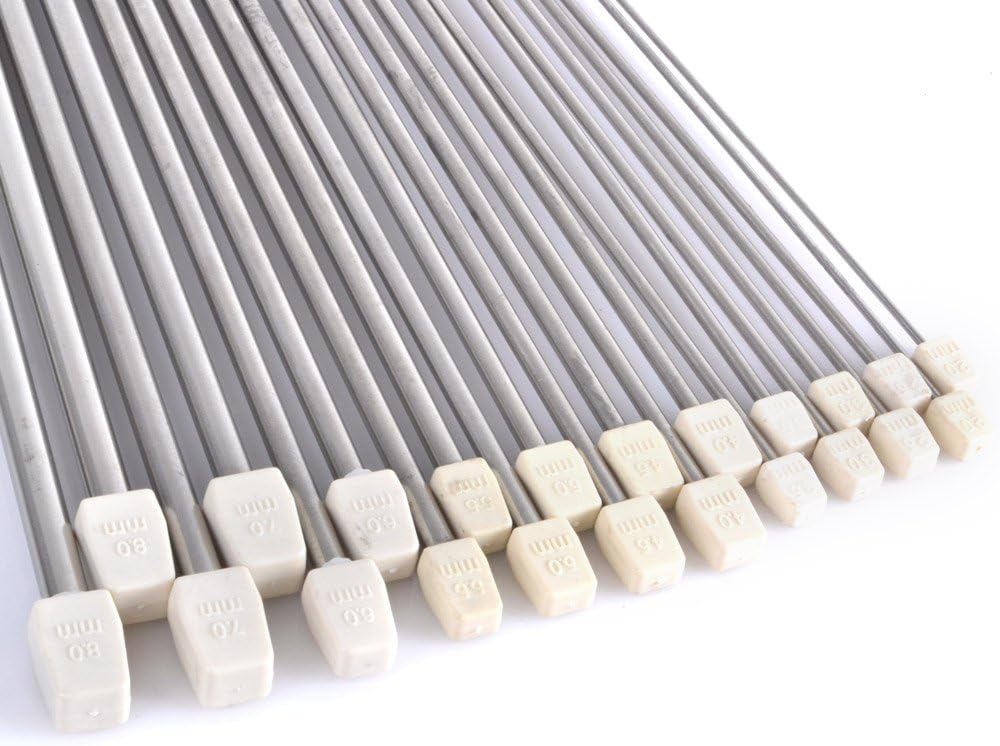 Rayinblue 11 works of 14" (36cm) Stainless Steel Single Pointed Knitting Needles Kit Set in Case 2.0mm 2.5mm 3.0mm 3.5mm 4.0mm 4.5mm 5.0mm 5.5mm 6.0mm 7.0mm 8.0mm - Image 3