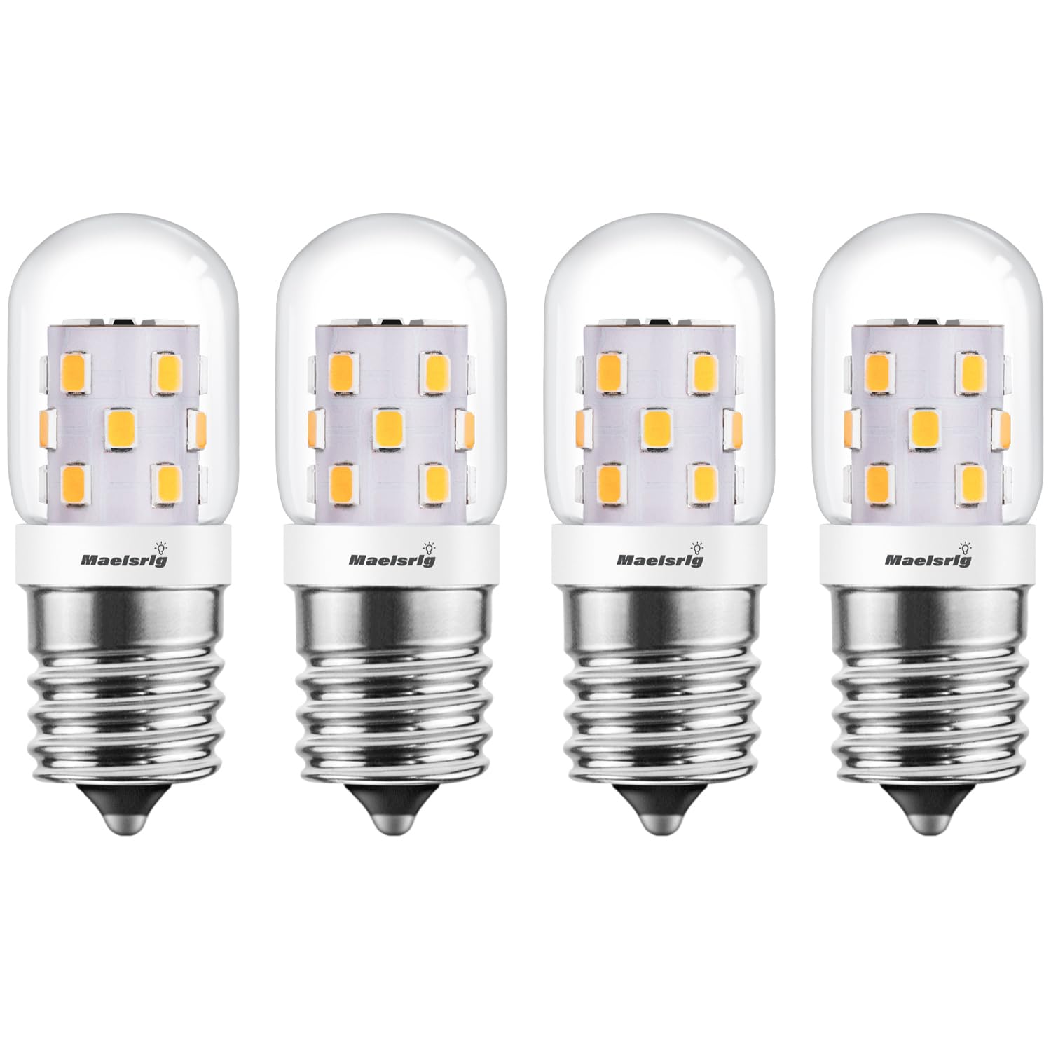 Photo 1 of Maelsrlg Microwave Light Bulbs Under Hood 40W Equivalent, E17 LED Bulb Dimmable for Range Hood, 3W 380 Lumens, LED Appliance Light Bulb Over Stove, Warm White 3000K, 4 Pack
