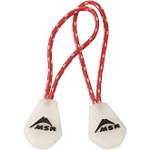 MSR Night Glow Zipper Pulls, 2-Pack , Red/White | Night Glow Zipper Pulls