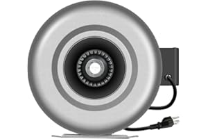 iPower 6 Inch 442 CFM Duct Inline Fan Vent Blower for Exhaust and Intake, Grounded Power Cord