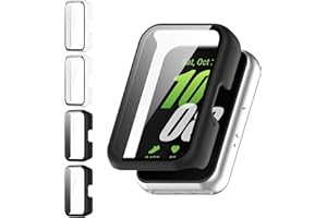 Kimiyaki 4 Pack for Samsung Galaxy Fit 3 Screen Protector Case [Full Coverage], Hard PC Bumper All-Around Protective Accessories for Samsung Galaxy Fit 3 Built-in Tempered Glass Film